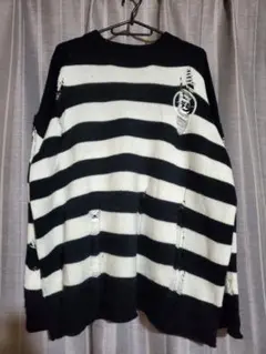 a good bad influence ダメージ ボーダー ニット XL