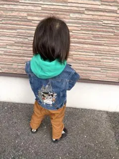 ミッキー刺繍デニムジャケット ビンテージ 90～100cmくらい