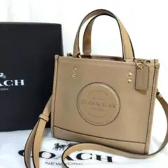 COACH デンプシー トート ショルダーバッグ ベージュ レザー