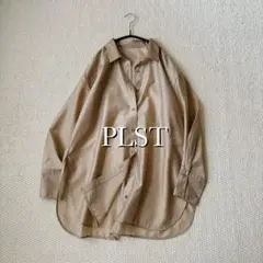 美品 PLST プラステ シアーシャツ オーバーサイズ モカベージュ ゆったりのサムネイル