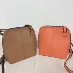 バック　ブラウン&オレンジ　2個セット