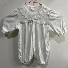 Cottoli フリル付きホワイトベビードレス