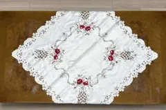 花柄刺繍レースエッジテーブルセンター
