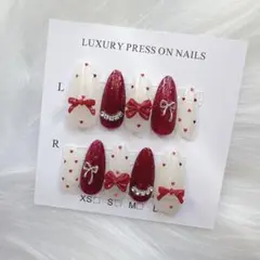 バレンタイン ハートホロ フレンチガーリー ワンホン y2k韓国ネイル