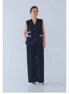 yorishiroconウエストリボンダブルタックパンツ - メルカリ