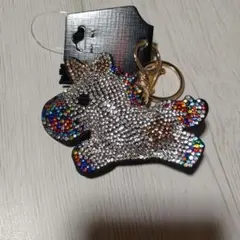 ユニコーン ラインストーン チャーム キーホルダーのサムネイル