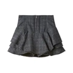 snidel レイヤードフリルミニスカショーパン チェック 0サイズ