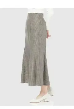 グレー系　スカート チェック　マーメイドスカート