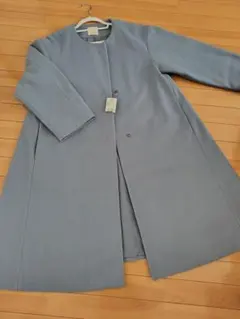 未使用 earth music&ecology ノーカラーコート ライトブルー