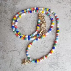 ネックレス♡チョーカー♡カラフル♡星チャーム付き♡韓国♡ハンドメイド