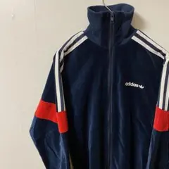 adidas アディダストラックジャケット　ベロアジャージ　3本線　マルチカラー