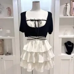 bubbles コケットティアードワンピース ブラックチェック bubbles コケットティアードワンピース ブラックチェック - メルカリ