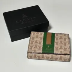 LANVIN COLLECTION 財布 二つ折り グリーン ベージュ
