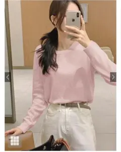 未使用タグ付きGRL ラウンドネックニットトップス[an1698]