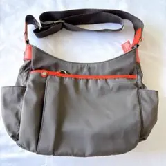 【MK MICHEL KLEIN】ショルダーバッグ グレー×オレンジ　多収納のサムネイル
