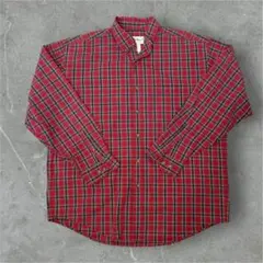 Eddie Bauer 赤チェックBDシャツ 厚手 L〜XL