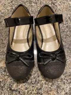 20センチBetty kids黒いリボン付きフォーマルシューズ
