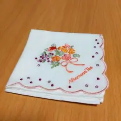 Afternoon Tea ハンカチ 花柄刺繍 ホワイトのサムネイル