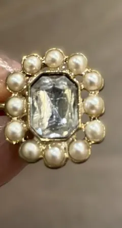 パール×ゴールド イヤーカフ 片耳