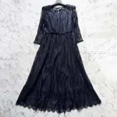 美品✨ アーバンリサーチ 総レースデザイン ドレス ワンピース ネイビー