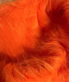 蛍光オレンジ ファー生地