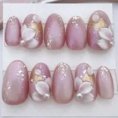 【現品】さくら　桜ネイル 春　ピンク　ネイルチップ　3Dアート　マグネット