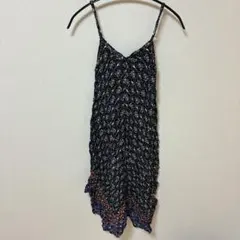 美品 キャミワンピース ブラック マルチカラー