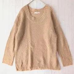 グローブ レディース ニット M 茶色 ラメ