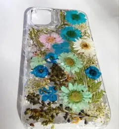 押し花デザイン iPhone15　ハードケース