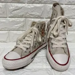 22 cm コンバース オールスター ハイカット スタッズ 星柄 ベージュ