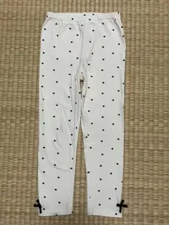 petit main キッズ レギンス パンツ アイボリー ハート 110