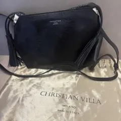 CHRISTIAN VILLA 黒 レザー ショルダーバッグのサムネイル