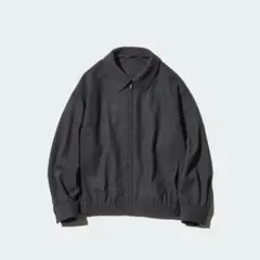 ブラッシュドジャージーオーバーサイズブルゾン ユニクロ UNIQLO L