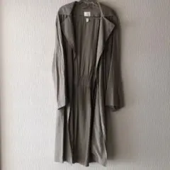 カーキ　ロングトレンチコート Sサイズ