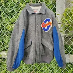 ウールジャケット ワッペン スタジャン ベースボールジャケット M 日本製