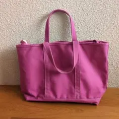 【美品】L.L.Bean トートバッグ ピンク　ラージ　ファスナー