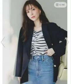 SNIDEL スナイデル テーラードジャケット 紺ブレ 金ボタン S ネイビー