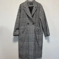 チェック柄 ダブルボタン チェスターコート