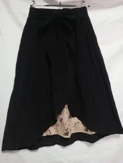 黒 フレアロングスカート リボン付き ScoLarのサムネイル