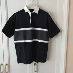 GU ラガーシャツ 半袖 ブラック M