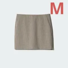 ユニクロ　スコート　UNIQLO 2025 新品　M ブラウン　チェック
