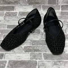 le talon ルタロン スクエア ストラップフラットパンプス 23.5cm