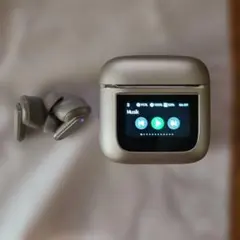 タッチスクリーン ワイヤレスイヤホン シルバーカラー