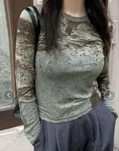 2点セット　ミームセレクト　ニュアンスマーブル　シースル　トップス