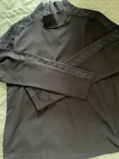 ⭐︎未使用(M)レース付き黒タートルネック長袖トップス