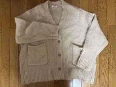 【1回着用】LOWRYS FARM ふわふわ Vネックカーディガン ベージュ