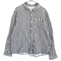 クラウドナイン ギンガムチェック 長袖シャツ L ブラウス 薄手 コットン 綿のサムネイル