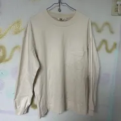 UNIQLO U ユニクロユー ロンT シャツ ポケット付ベージュ Lサイズ