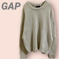 新品GAP 長袖ニットセーター　クルーネック　シンプル　アイボリー　レディースS