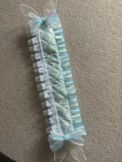 水色オーロラ リボン付き フリルヘッドドレス ロリータ 推し活